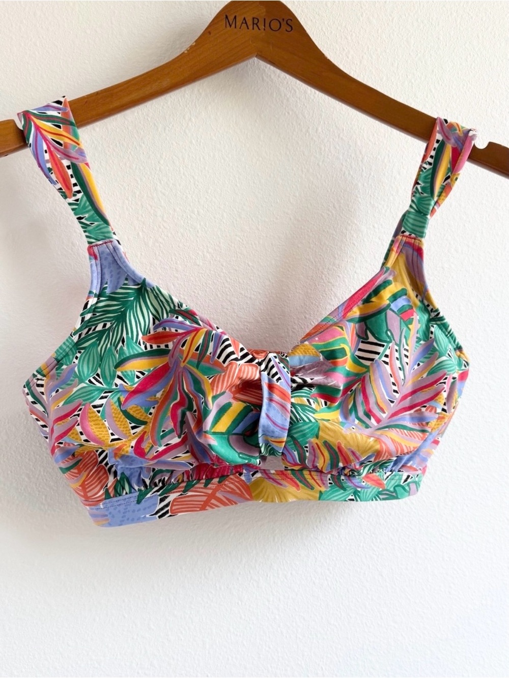 BIRDSONG Underwire Bikini Top in “One in a Melon” Tropical Print Size 38G